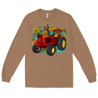 Toasted Coconut western tractor Long Sleeve Tee - texasbilliewilder