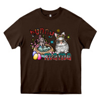 Chocolate Brown Bunny mama Heavy Core Tee - CowhideDigitalArt
