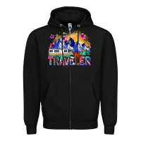 Black traveler Zipper Hoodie - Zillion Design Studio