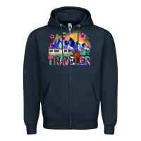 Navy traveler Zipper Hoodie - Zillion Design Studio