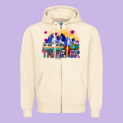Traveler Zipper Hoodie Designed By Zillion Design Studio