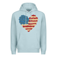 Blue Mist american heart flag Premium Hoodie - MaliasSmallBusiness