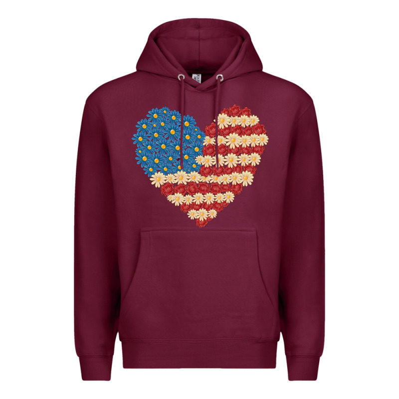 American Heart Flag Premium Hoodie by MaliasSmallBusiness | Teevron