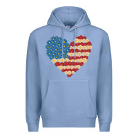 Colony Blue american heart flag Premium Hoodie - MaliasSmallBusiness