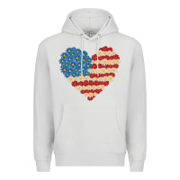 Dove Grey american heart flag Premium Hoodie - MaliasSmallBusiness