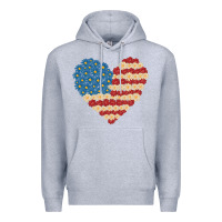 Heather Grey american heart flag Premium Hoodie - MaliasSmallBusiness