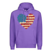 Purple american heart flag Premium Hoodie - MaliasSmallBusiness