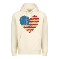 Sandshell american heart flag Premium Hoodie - MaliasSmallBusiness