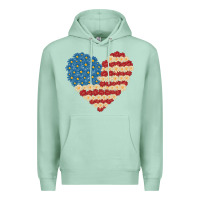 Seafoam american heart flag Premium Hoodie - MaliasSmallBusiness