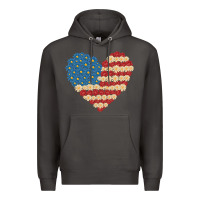 Smoke american heart flag Premium Hoodie - MaliasSmallBusiness