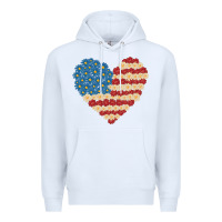 White american heart flag Premium Hoodie - MaliasSmallBusiness