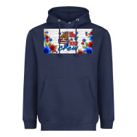 Navy floral 4th of july crew license plate Heavyweight Hoodie - HRA Design Shop