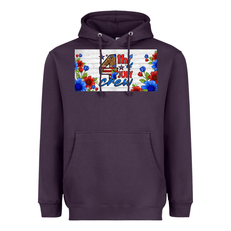 Floral 4th Of July Crew License Plate Heavyweight Hoodie by HRA Design Shop | Teevron
