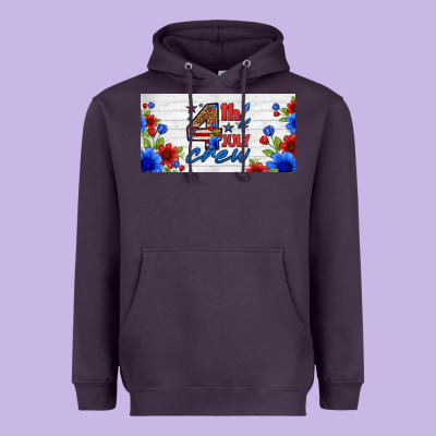 Floral 4th Of July Crew License Plate Heavyweight Hoodie Designed By Hra Design Shop