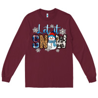 Burgundy let it snow Long Sleeve Tee - Zillion Design Studio