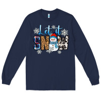Navy let it snow Long Sleeve Tee - Zillion Design Studio