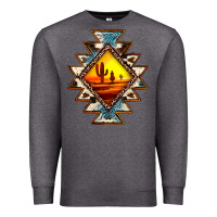 Charcoal Heather cowhide leopard sunset aztec Premium Sweatshirt - JahusDesignShop