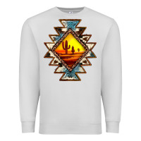 Dove Grey cowhide leopard sunset aztec Premium Sweatshirt - JahusDesignShop