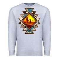 Heather Grey cowhide leopard sunset aztec Premium Sweatshirt - JahusDesignShop