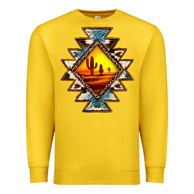 Cowhide Leopard Sunset Aztec Premium Sweatshirt by JahusDesignShop | Teevron