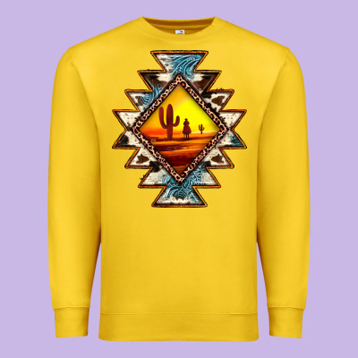 Cowhide Leopard Sunset Aztec Premium Sweatshirt Designed By Jahusdesignshop