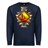 Navy cowhide leopard sunset aztec Premium Sweatshirt - JahusDesignShop