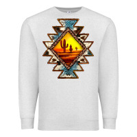 Oatmeal Heather cowhide leopard sunset aztec Premium Sweatshirt - JahusDesignShop