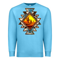 Ocean Blue cowhide leopard sunset aztec Premium Sweatshirt - JahusDesignShop