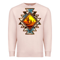 Pale Pink cowhide leopard sunset aztec Premium Sweatshirt - JahusDesignShop