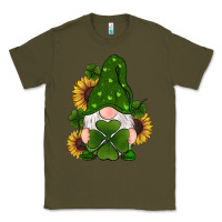 Army Green st patricks day shamrock gnomes  sunflowers Classic Tee - RanaPortraitStore
