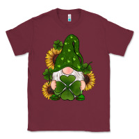 Burgundy st patricks day shamrock gnomes  sunflowers Classic Tee - RanaPortraitStore