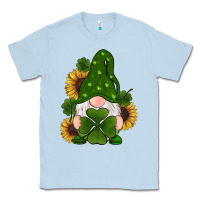 Dusty Blue st patricks day shamrock gnomes  sunflowers Classic Tee - RanaPortraitStore