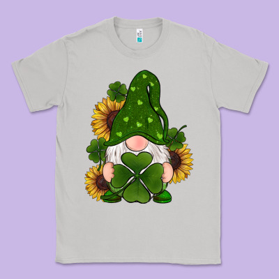 St Patricks Day Shamrock Gnomes  Sunflowers Classic Tee Designed By Ranaportraitstore