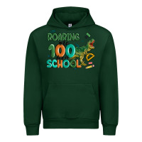 Forest Green roaring into 100 day of school Urban Hoodie - MaliasSmallBusiness