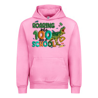 Fuchsia Pink roaring into 100 day of school Urban Hoodie - MaliasSmallBusiness