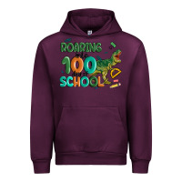 Mauve Wine roaring into 100 day of school Urban Hoodie - MaliasSmallBusiness