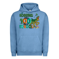 Pigment Pebble Blue roaring into 100 day of school Urban Hoodie - MaliasSmallBusiness