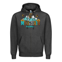 Charcoal Heather mountain mama Zipper Hoodie - texasbilliewilder