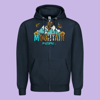 Mountain Mama Zipper Hoodie Designed By Texasbilliewilder
