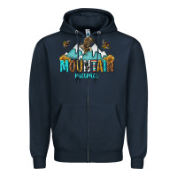 Navy mountain mama Zipper Hoodie - texasbilliewilder