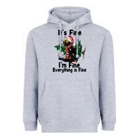 Heather Grey It's Fine I'am Fine Everything Is Fine Heavyweight Hoodie - FaDigitalArtStudio