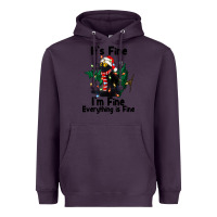Plum It's Fine I'am Fine Everything Is Fine Heavyweight Hoodie - FaDigitalArtStudio