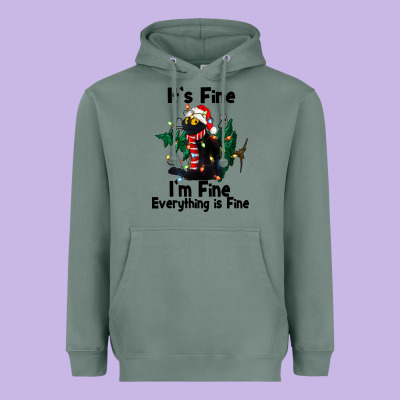 It's Fine I'am Fine Everything Is Fine Heavyweight Hoodie Designed By Fadigitalartstudio