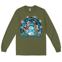 Army Green hello winter rainbow Long Sleeve Tee - Zillion Design Studio