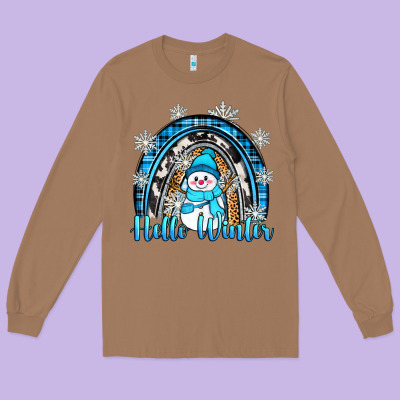 Long Sleeve Tee hello winter rainbow