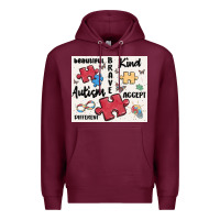 Burgundy autism Premium Hoodie - MaliasSmallBusiness