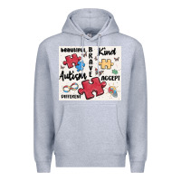 Heather Grey autism Premium Hoodie - MaliasSmallBusiness