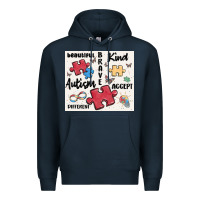 Navy autism Premium Hoodie - MaliasSmallBusiness