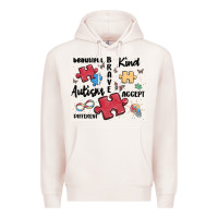 Pale Pink autism Premium Hoodie - MaliasSmallBusiness