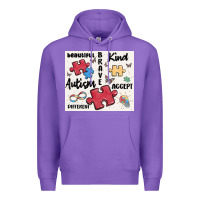 Purple autism Premium Hoodie - MaliasSmallBusiness